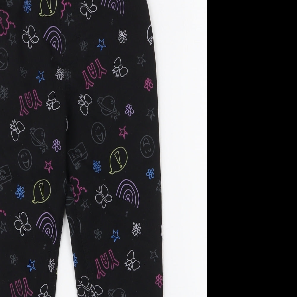 Matalan Girls Black  Cotton Jogger Trousers Size 8 Years  Regular Pullover