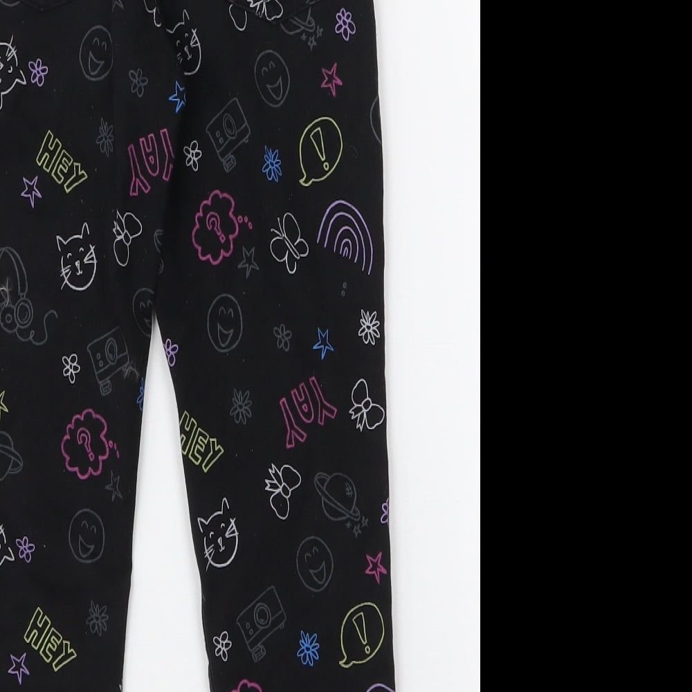 Matalan Girls Black  Cotton Jogger Trousers Size 8 Years  Regular Pullover