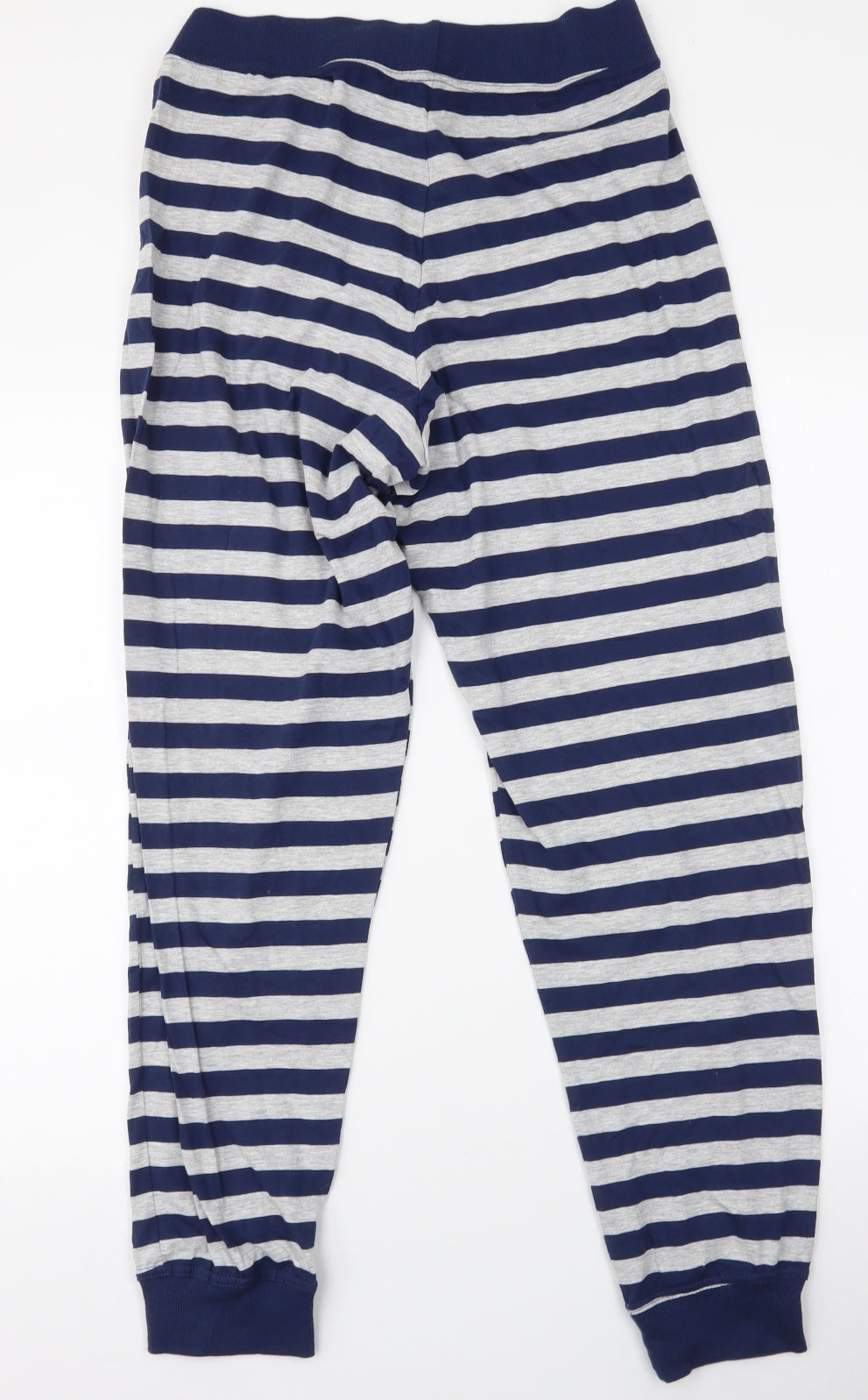 Tesco Mens Blue Striped Cotton  Pyjama Pants Size M  Drawstring