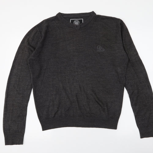 Celtic Football Club Mens Grey Round Neck  Acrylic Pullover Jumper Size L
