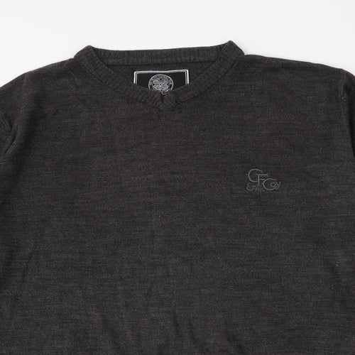 Celtic Football Club Mens Grey Round Neck  Acrylic Pullover Jumper Size L