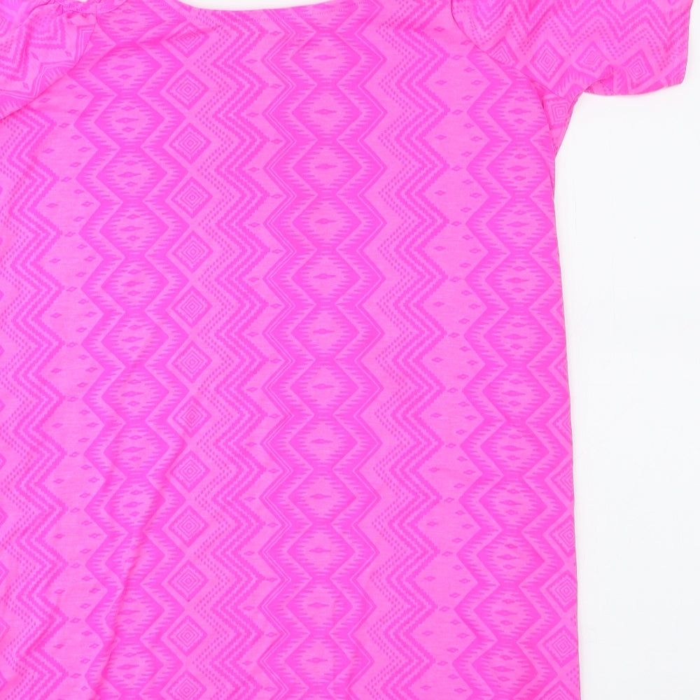 Papaya Womens Pink  Polyester Basic Tank Size M Off the Shoulder - Cold Shoulder