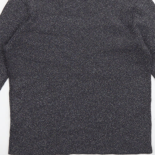 TU Womens Grey Square Neck  Polyester Pullover Jumper Size 16