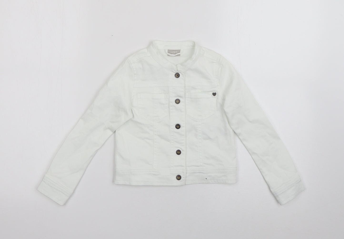 name it Girls White   Jacket  Size 3-4 Years  Snap