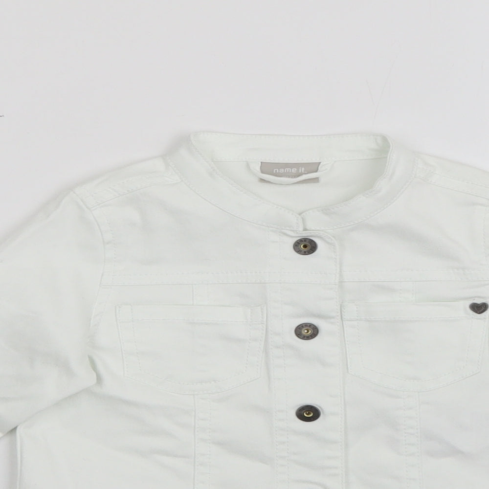 name it Girls White   Jacket  Size 3-4 Years  Snap