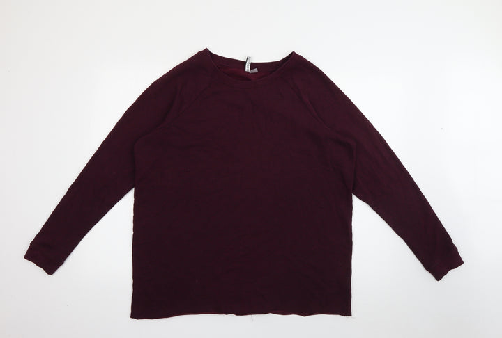 H&M Mens Purple Crew Neck Cotton Pullover Jumper Size M