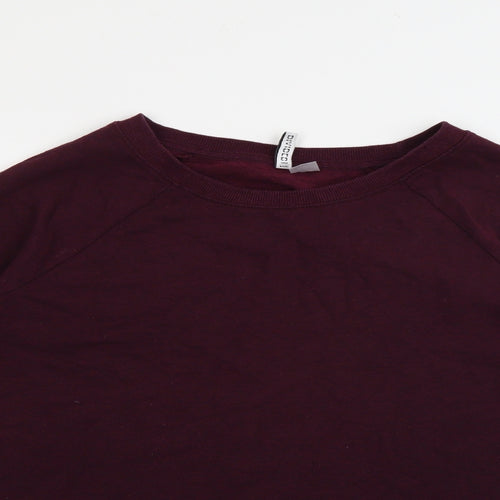 H&M Mens Purple Crew Neck  Cotton Pullover Jumper Size M