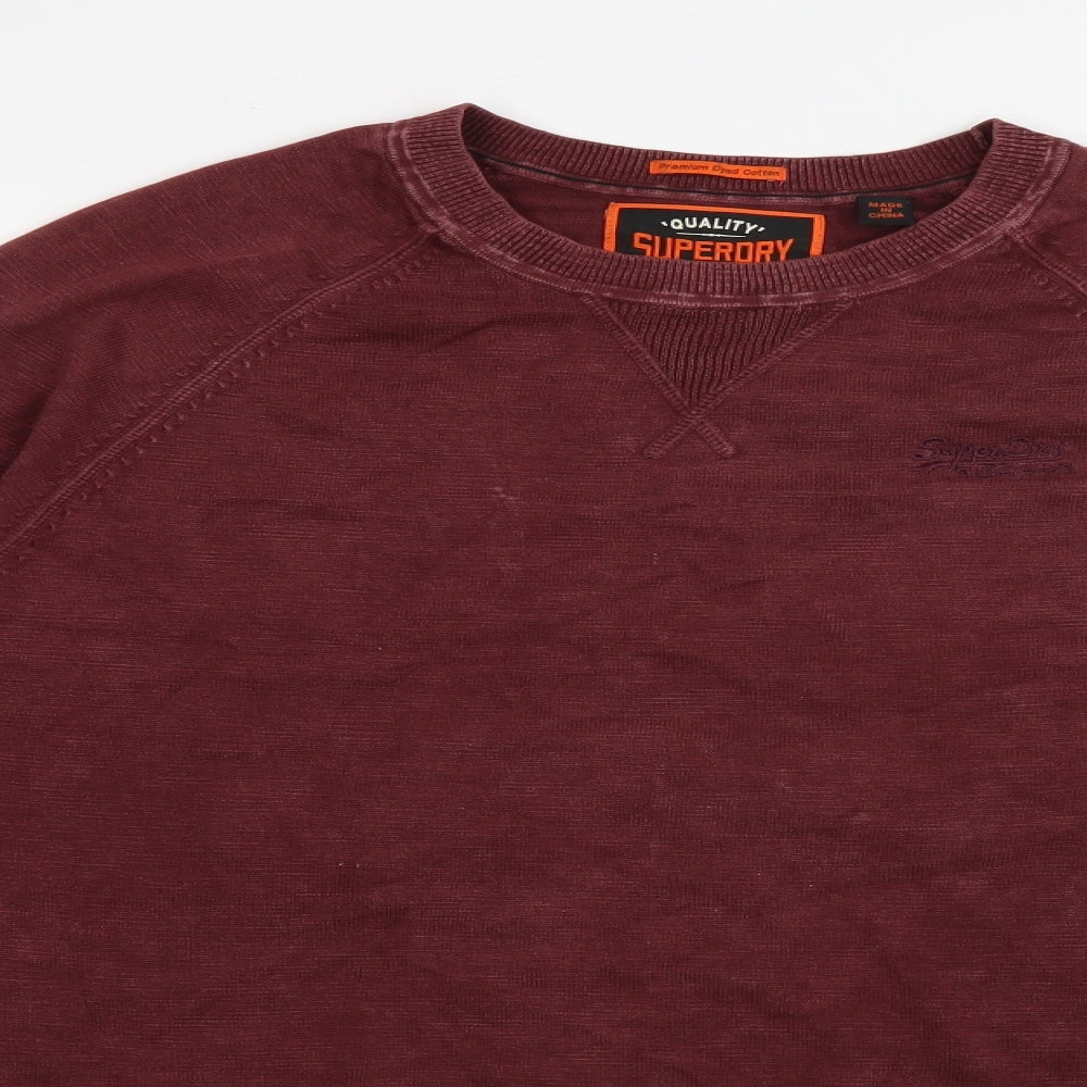 Superdry Mens Purple  Cotton Pullover Sweatshirt Size L