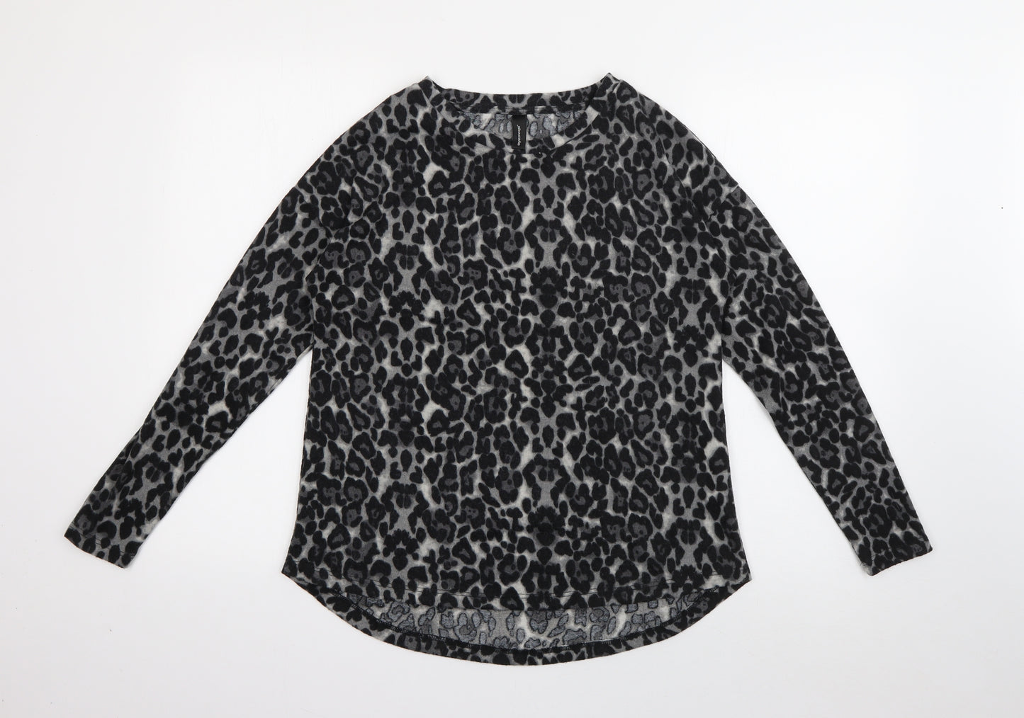 Soyaconcept Womens Grey Round Neck Animal Print Viscose Pullover Jumper Size S