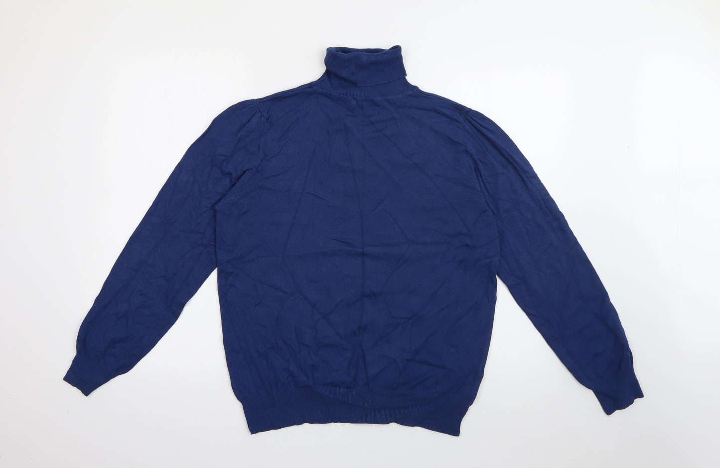 Papaya Womens Blue Roll Neck  Viscose Pullover Jumper Size 20