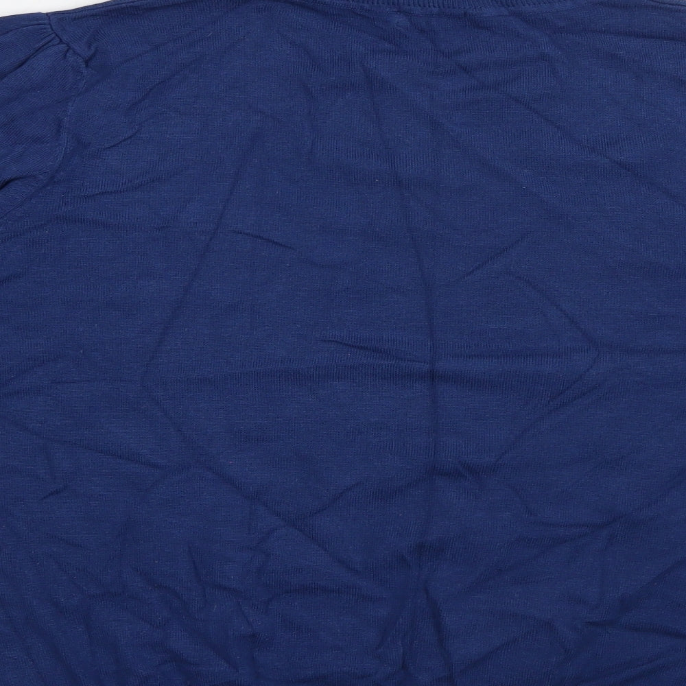 Papaya Womens Blue Roll Neck  Viscose Pullover Jumper Size 20