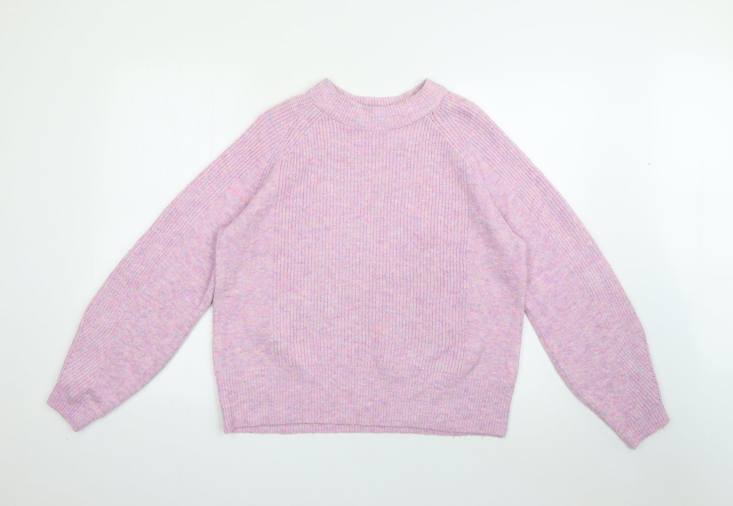 Marks and Spencer Womens Pink Crew Neck  Acrylic Pullover Jumper Size M