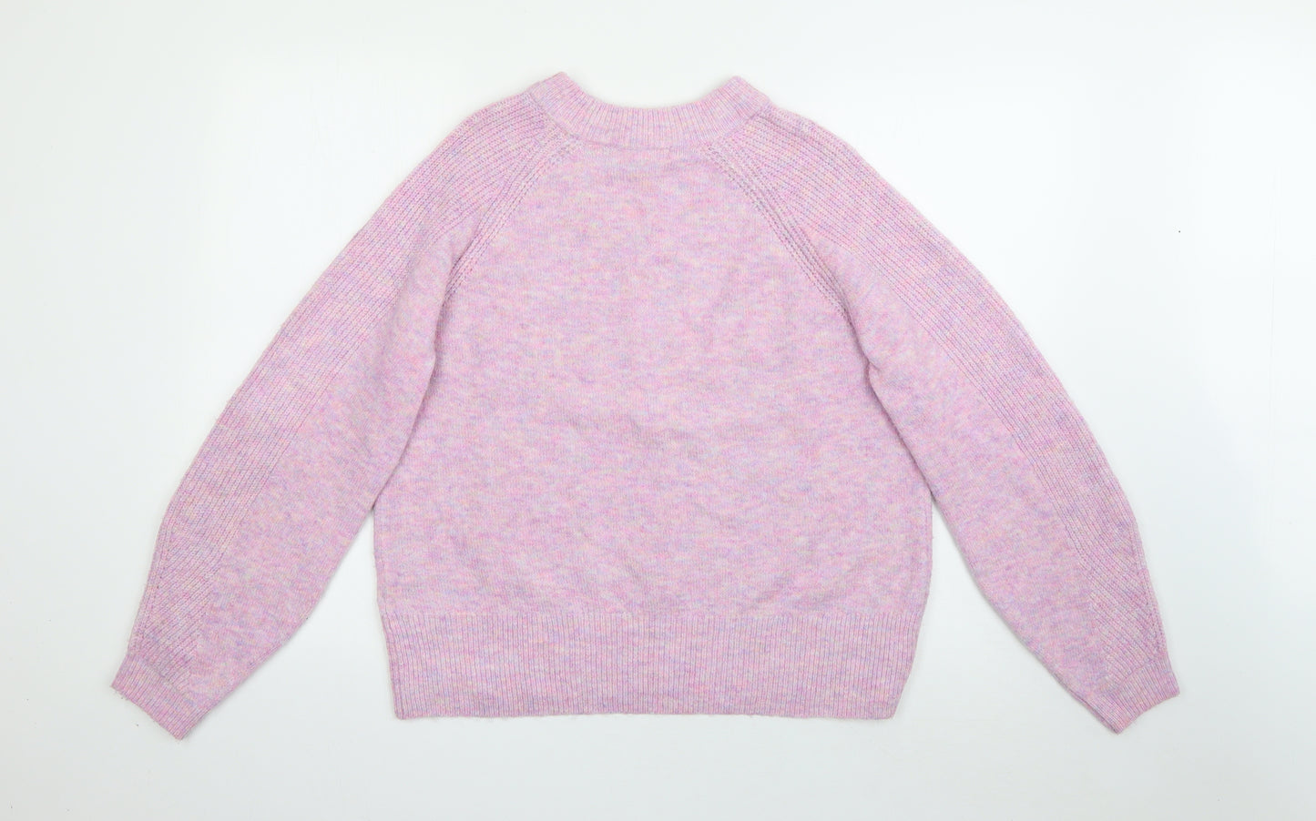 Marks and Spencer Womens Pink Crew Neck  Acrylic Pullover Jumper Size M