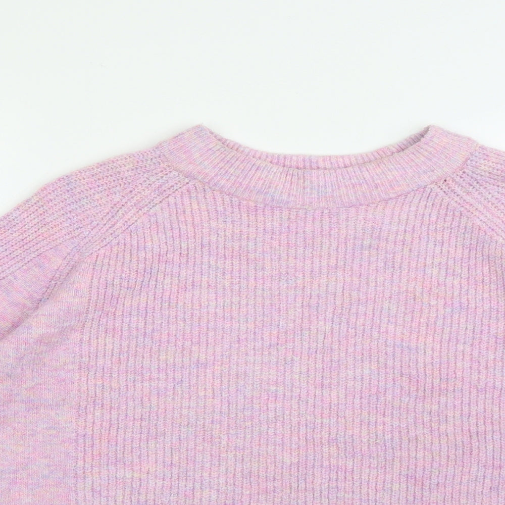 Marks and Spencer Womens Pink Crew Neck  Acrylic Pullover Jumper Size M