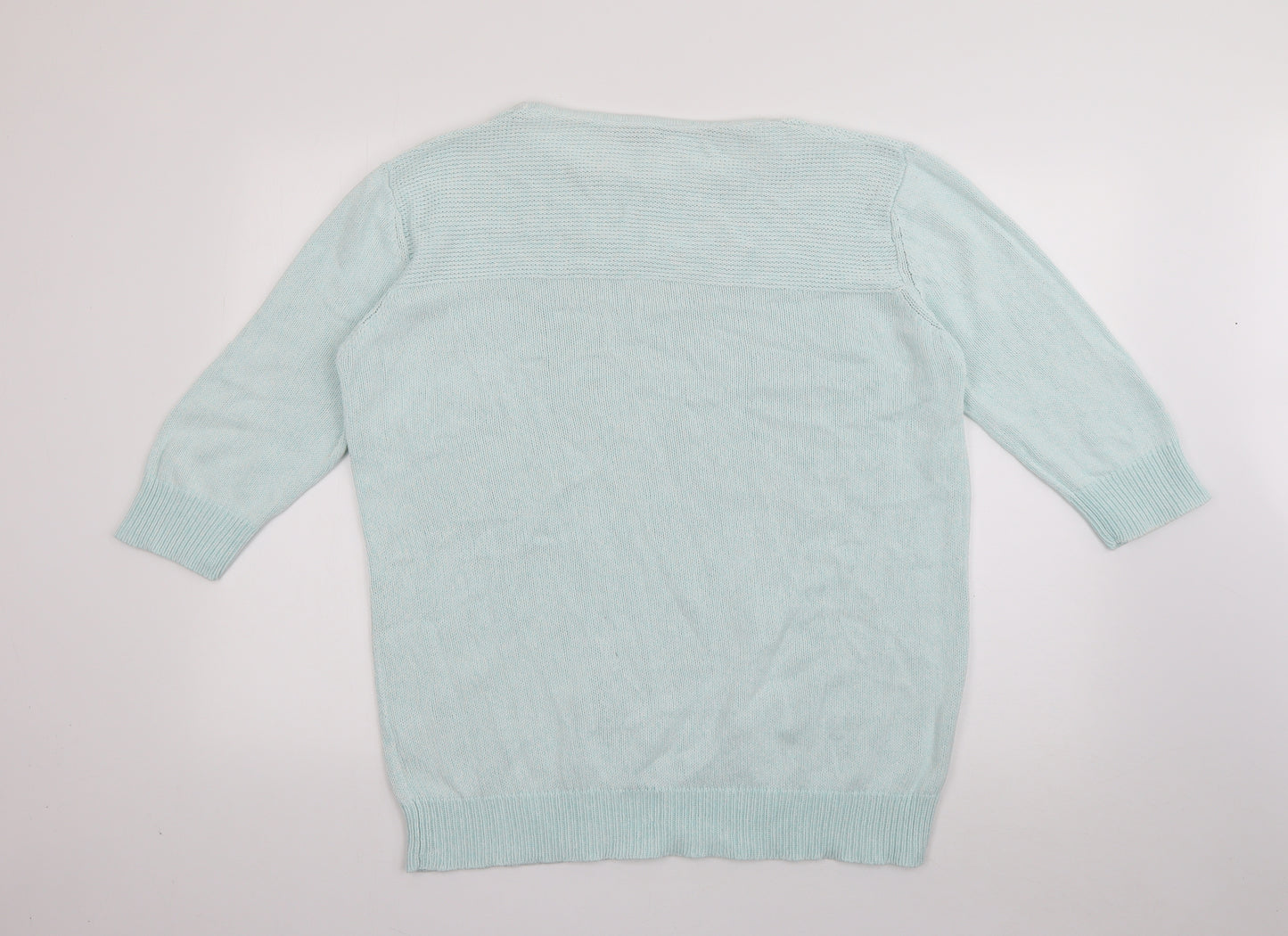 Peacocks Womens Blue Round Neck  Cotton Pullover Jumper Size XL