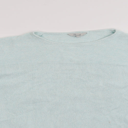 Peacocks Womens Blue Round Neck  Cotton Pullover Jumper Size XL