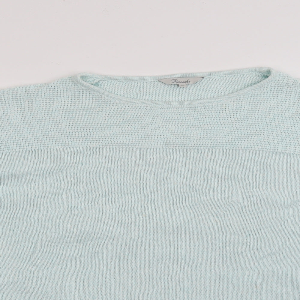 Peacocks Womens Blue Round Neck  Cotton Pullover Jumper Size XL