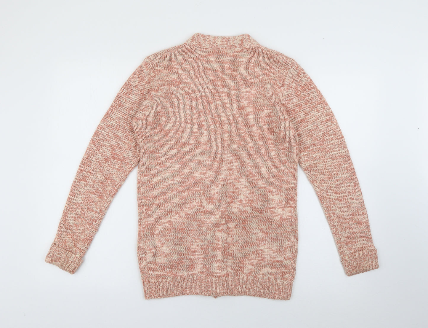 NEXT Girls Pink V-Neck  Acrylic Cardigan Jumper Size 13 Years  Button