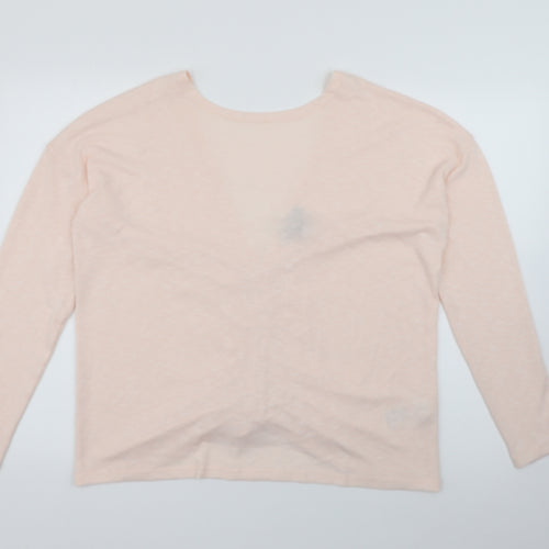 New Look Womens Pink Scoop Neck  Polyester Pullover Jumper Size M