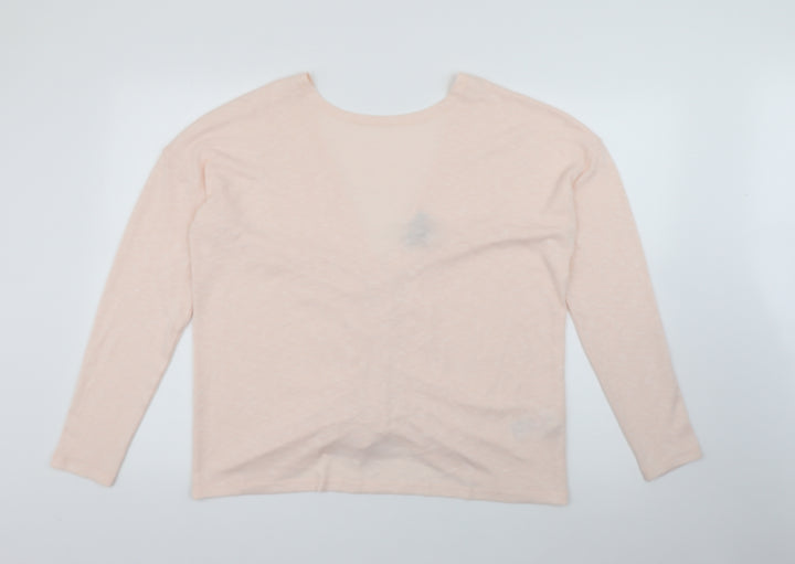 New Look Womens Pink Scoop Neck Polyester Pullover Jumper Size M