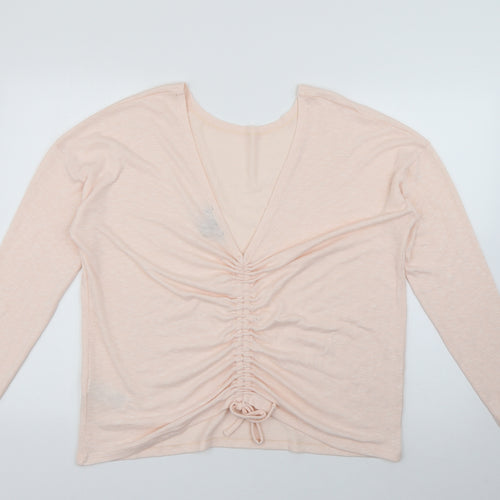 New Look Womens Pink Scoop Neck  Polyester Pullover Jumper Size M