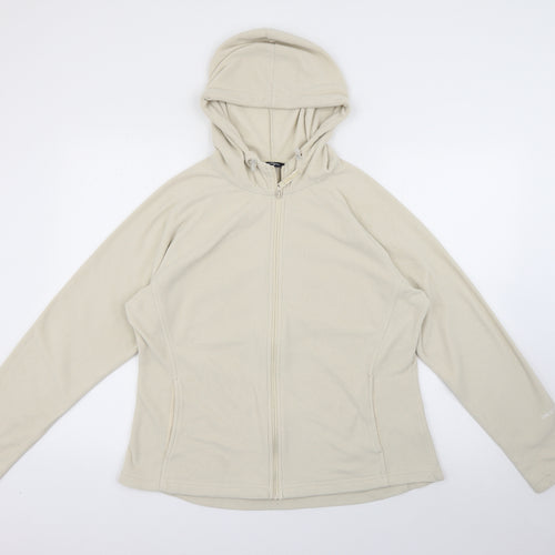 Peter Storm Womens Ivory  Polyester Full Zip Hoodie Size 16  Zip