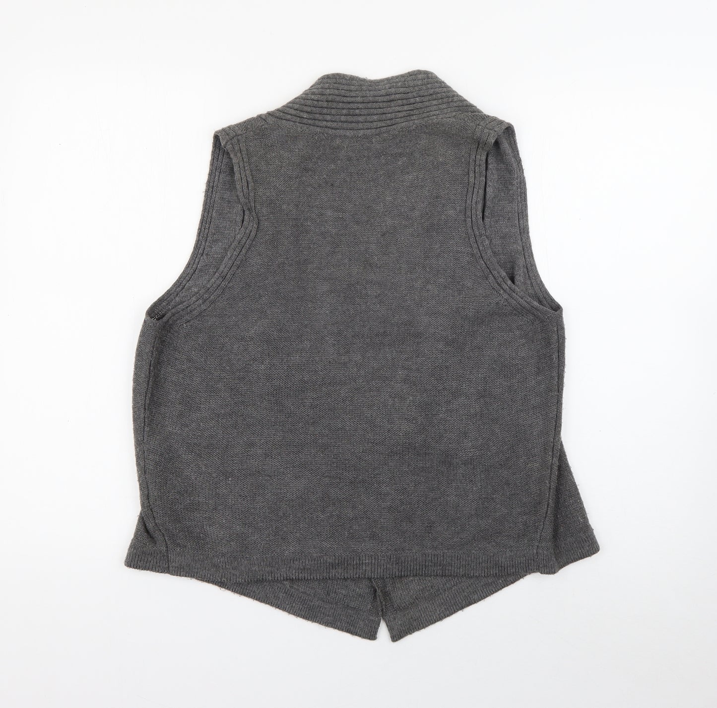 George Womens Grey V-Neck  Acrylic Cardigan Jumper Size 12