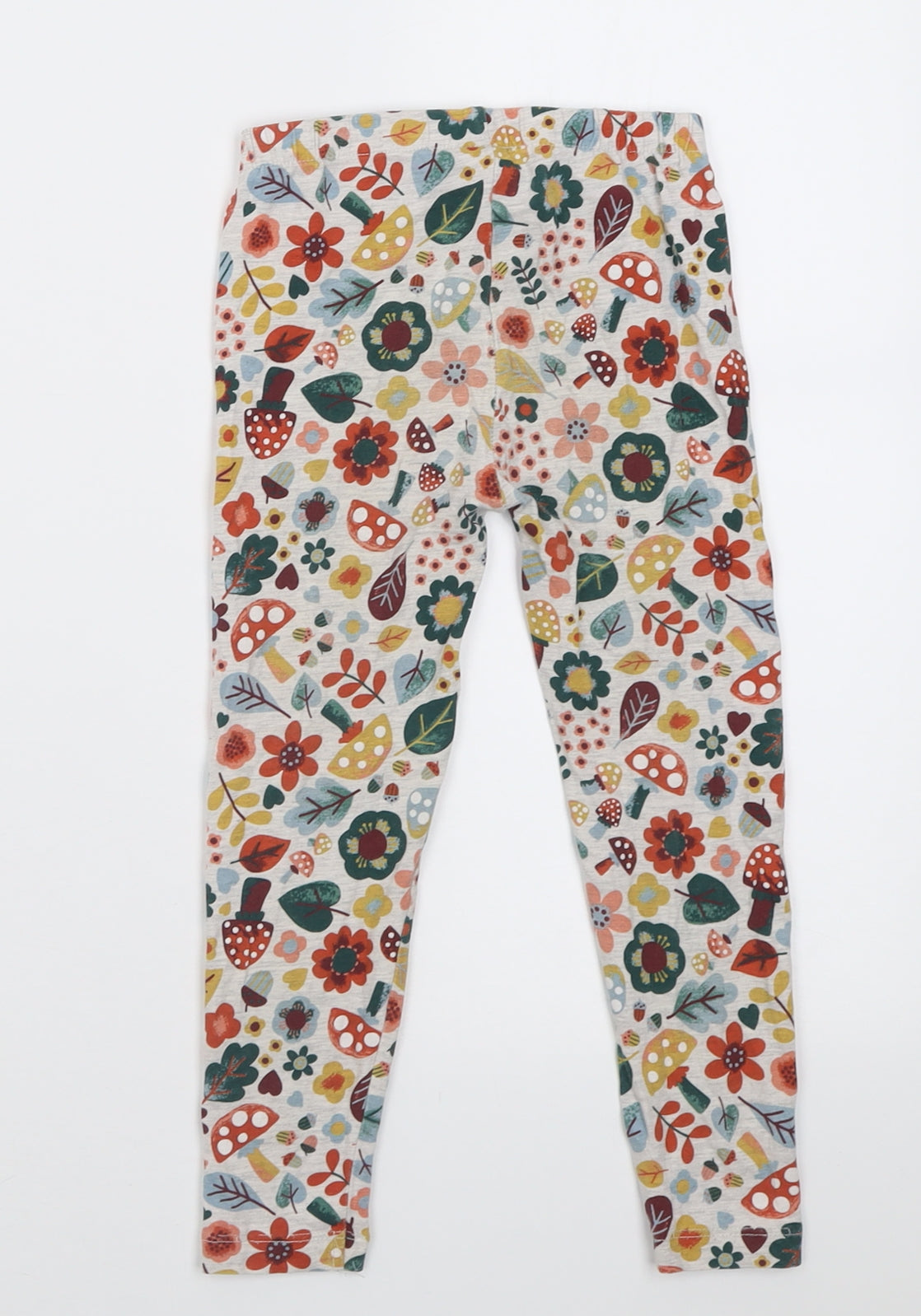 TU Girls Grey Floral Cotton Capri Trousers Size 4-5 Years  Regular Pullover