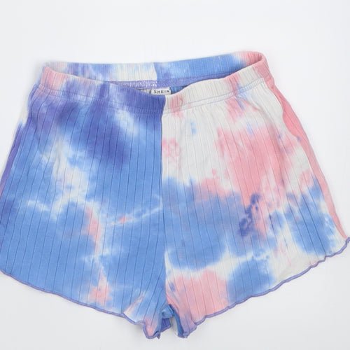 SheIn Girls Blue  Cotton Boyfriend Shorts Size 7 Years  Regular  - Ombre two tone