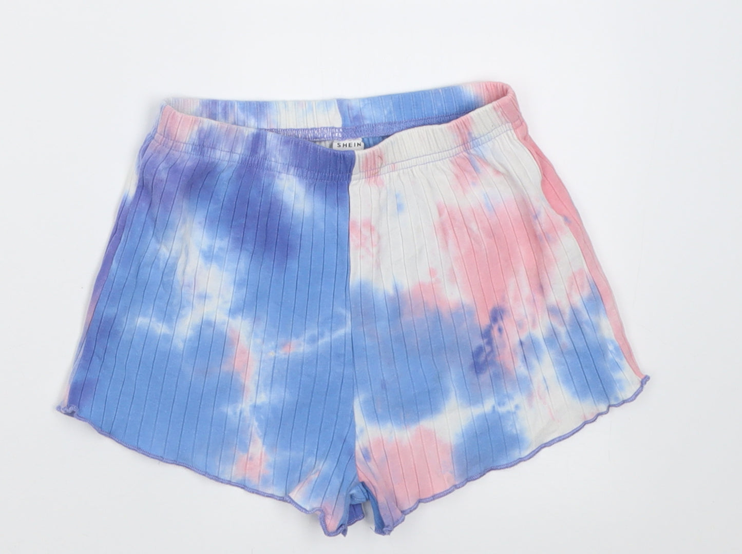 SheIn Girls Blue  Cotton Boyfriend Shorts Size 7 Years  Regular  - Ombre two tone