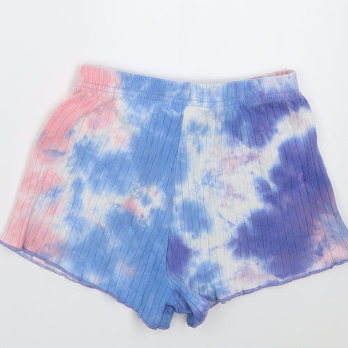SheIn Girls Blue  Cotton Boyfriend Shorts Size 7 Years  Regular  - Ombre two tone