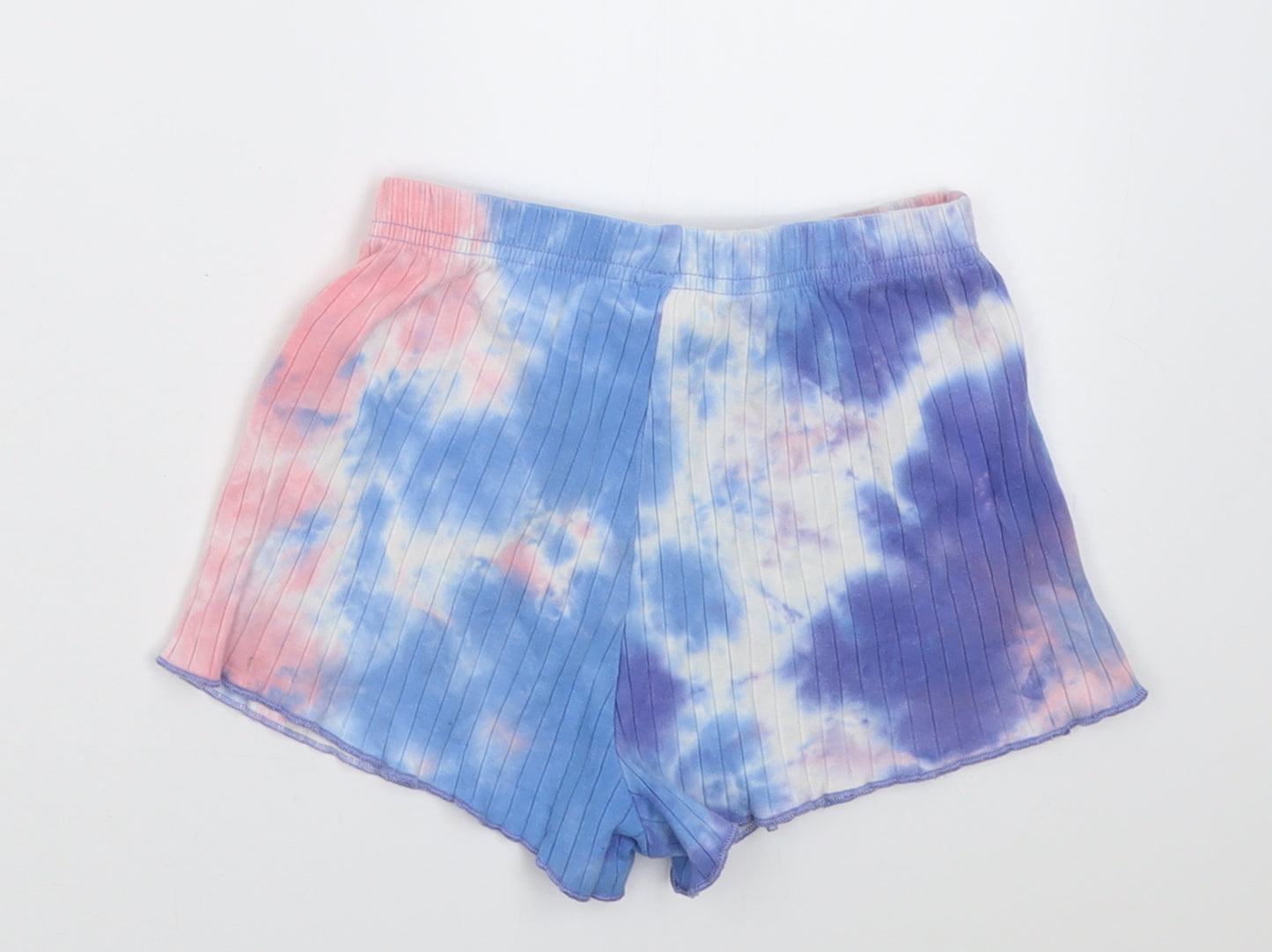 SheIn Girls Blue  Cotton Boyfriend Shorts Size 7 Years  Regular  - Ombre two tone