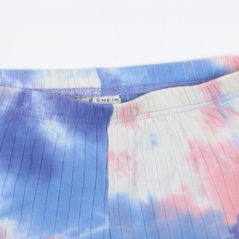 SheIn Girls Blue  Cotton Boyfriend Shorts Size 7 Years  Regular  - Ombre two tone