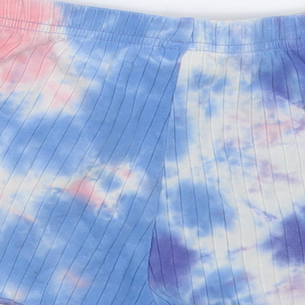 SheIn Girls Blue  Cotton Boyfriend Shorts Size 7 Years  Regular  - Ombre two tone
