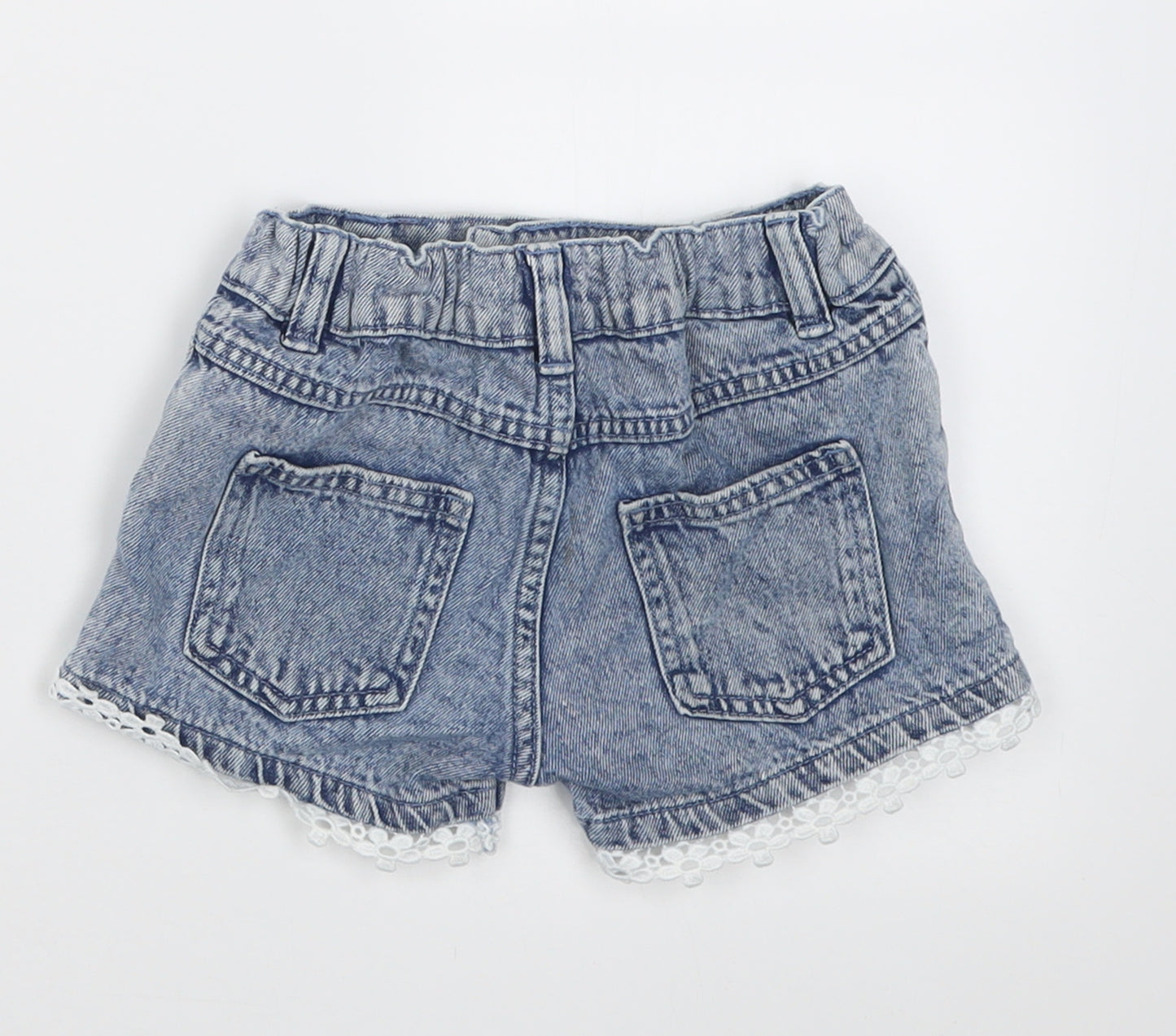 F&F Girls Black  Cotton Boyfriend Shorts Size 5-6 Years  Regular Buckle