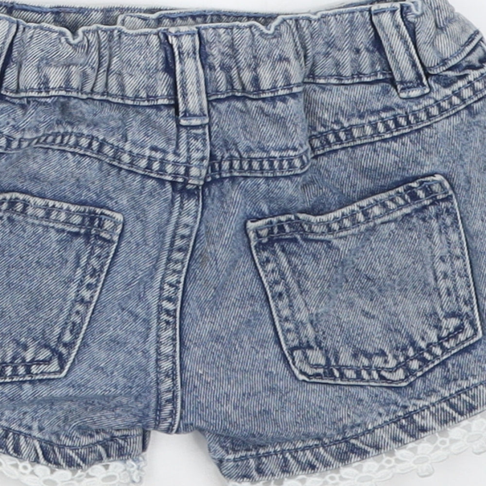 F&F Girls Black  Cotton Boyfriend Shorts Size 5-6 Years  Regular Buckle