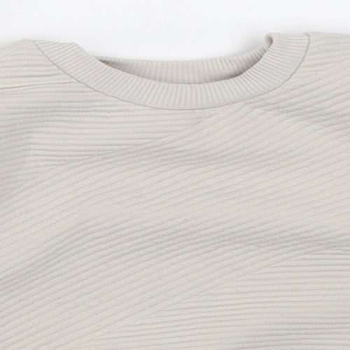 George Boys White Striped Polyester Pullover Jumper Size 12-18 Months  Button