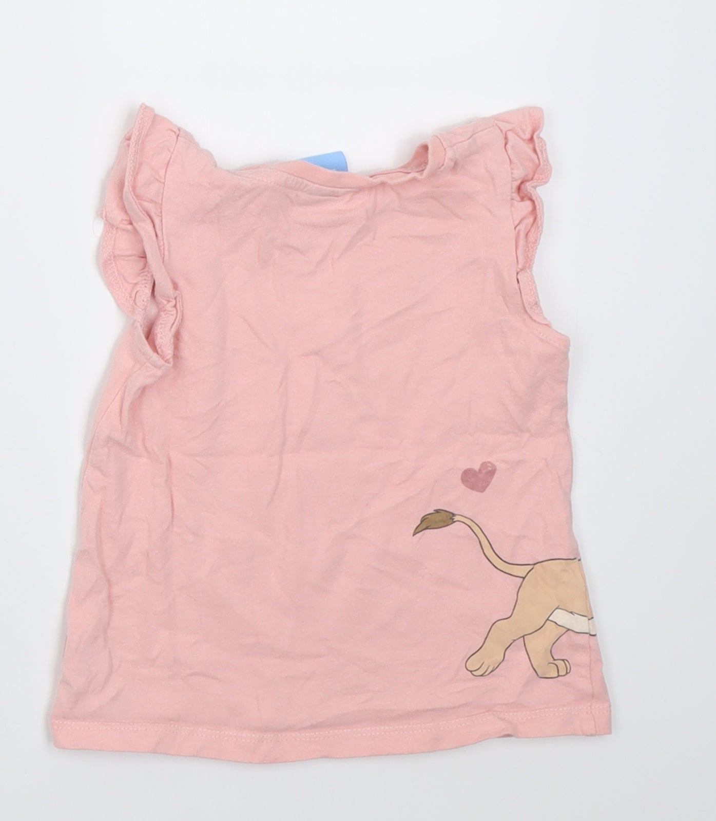 TU Girls Pink  Cotton Basic T-Shirt Size 2-3 Years Crew Neck Pullover - Simba