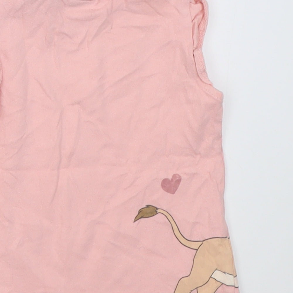 TU Girls Pink  Cotton Basic T-Shirt Size 2-3 Years Crew Neck Pullover - Simba