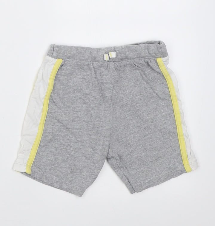 F&F Boys Grey Striped Cotton Cropped Trousers Size 12-18 Months Tie