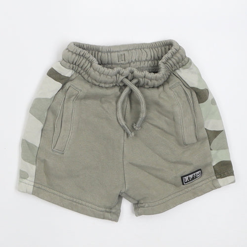 George Boys Green Camouflage Cotton Cropped Trousers Size 12-18 Months  Tie - Epic