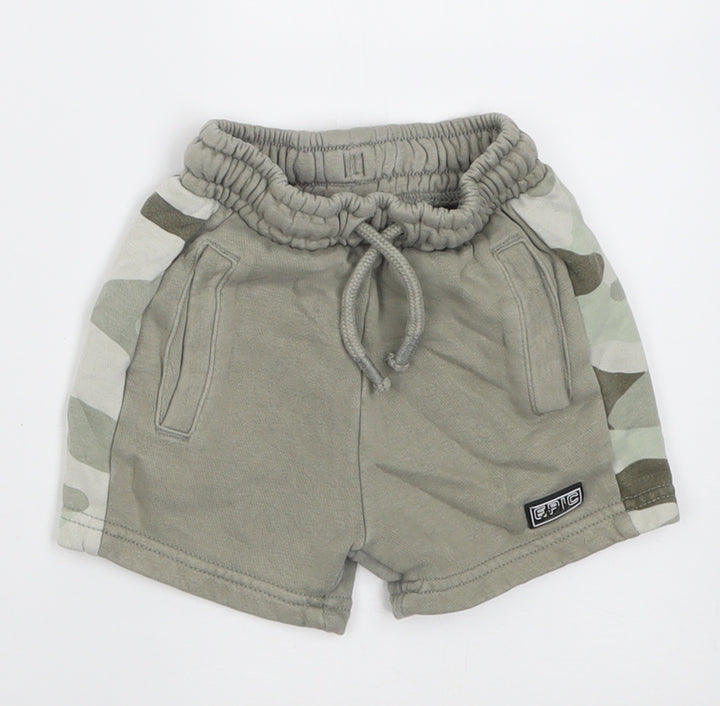 George Boys Green Camouflage Cotton Cropped Trousers Size 12-18 Months  Tie - Epic