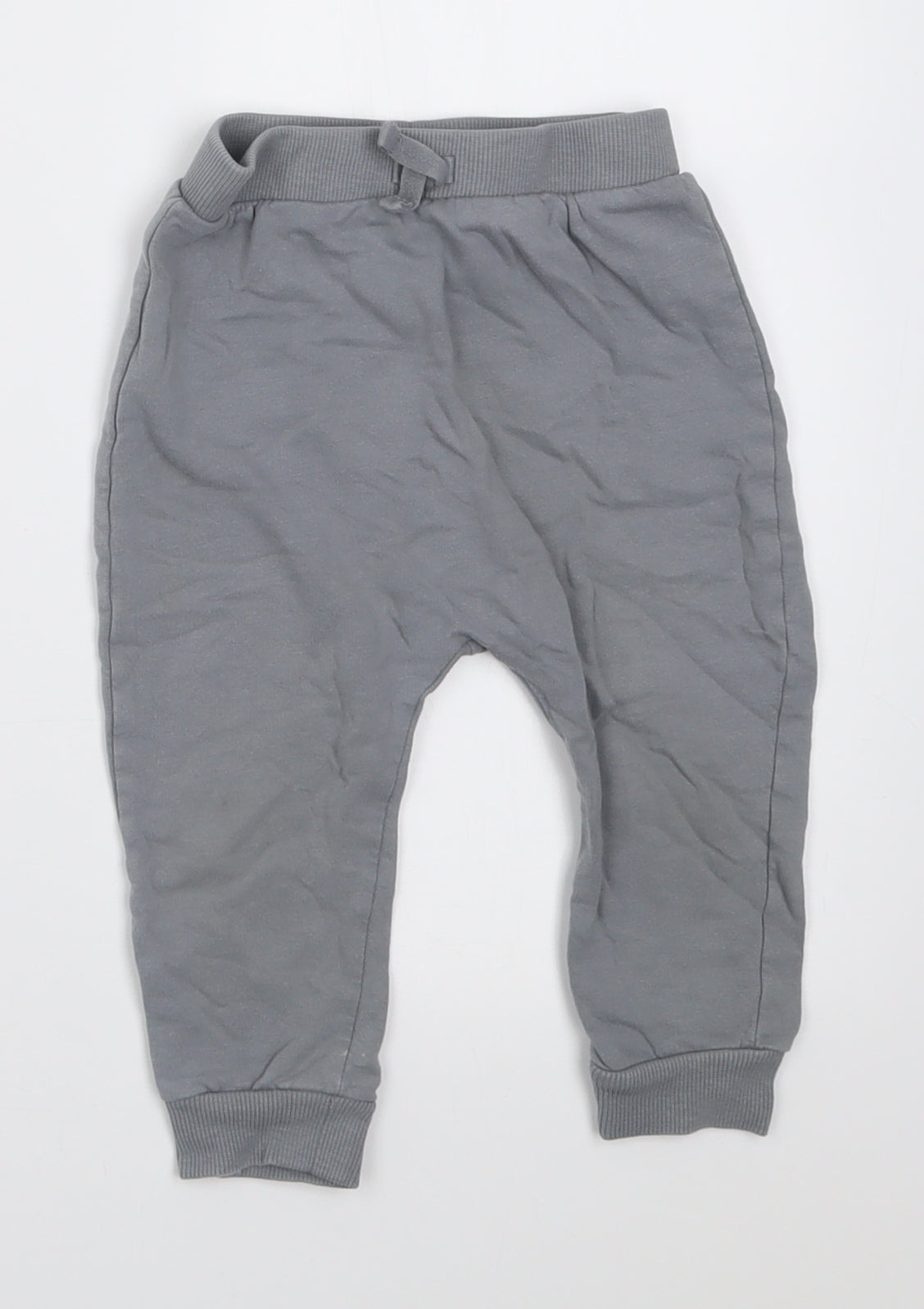 George Boys Grey  Cotton Jogger Trousers Size 12-18 Months  Tie