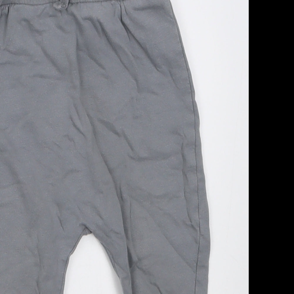 George Boys Grey  Cotton Jogger Trousers Size 12-18 Months  Tie