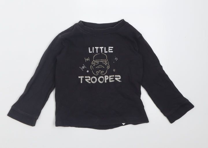 George Boys Grey  Cotton Basic Casual Size 12-18 Months Crew Neck Pullover - little trooper