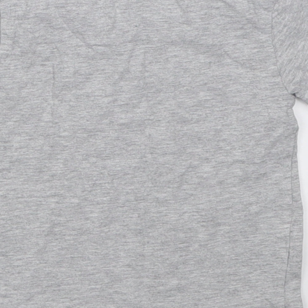 Peacocks Boys Grey  Cotton Basic T-Shirt Size 12-18 Months Crew Neck Pullover - Bear Hugs