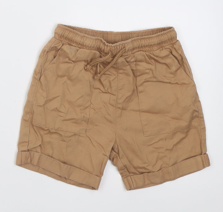 George Boys Brown Cotton Chino Shorts Size 2 Years Regular Tie