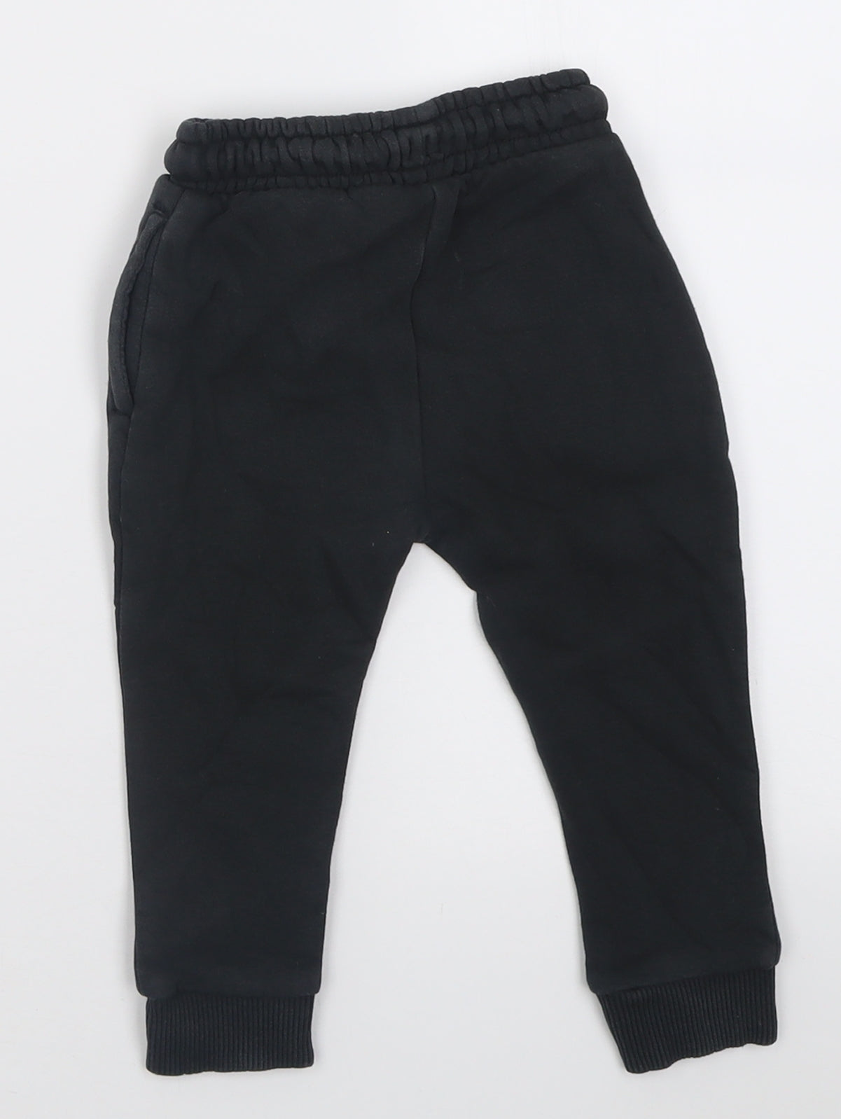 George Boys Black  Cotton Jogger Trousers Size 12-18 Months  Tie