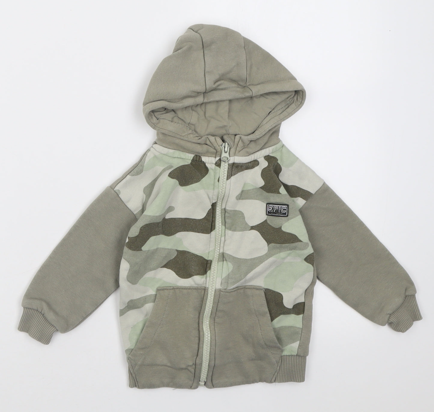 George Boys Green Camouflage  Jacket  Size 12-18 Months   Zip