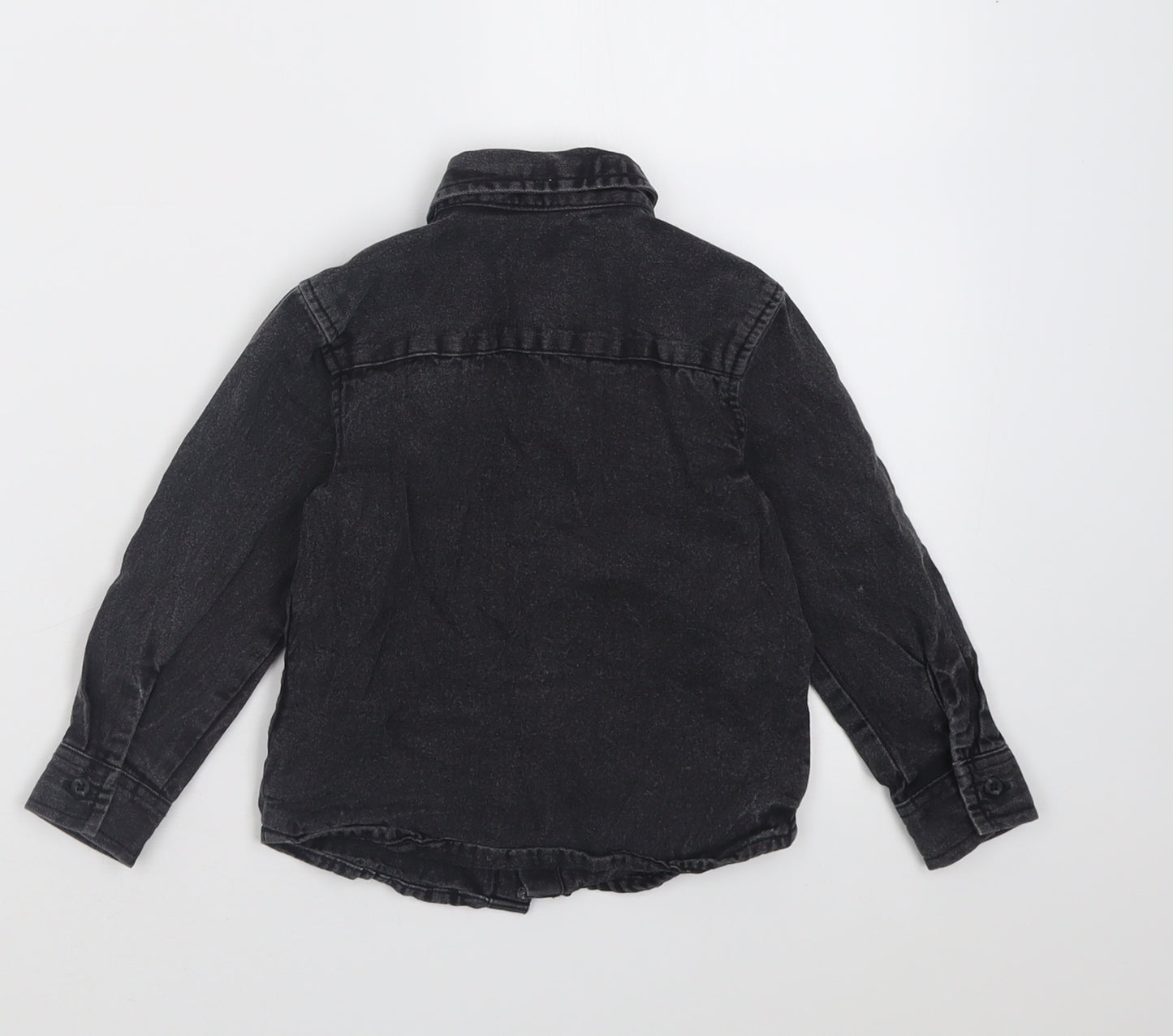 George Boys Black  Cotton Basic Button-Up Size 12-18 Months Collared Button